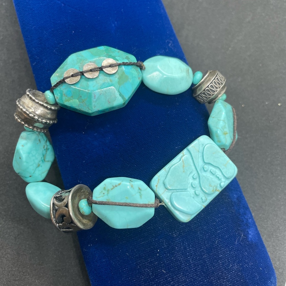 Silpada Turquoise Beaded Bracelet with sterling Silver